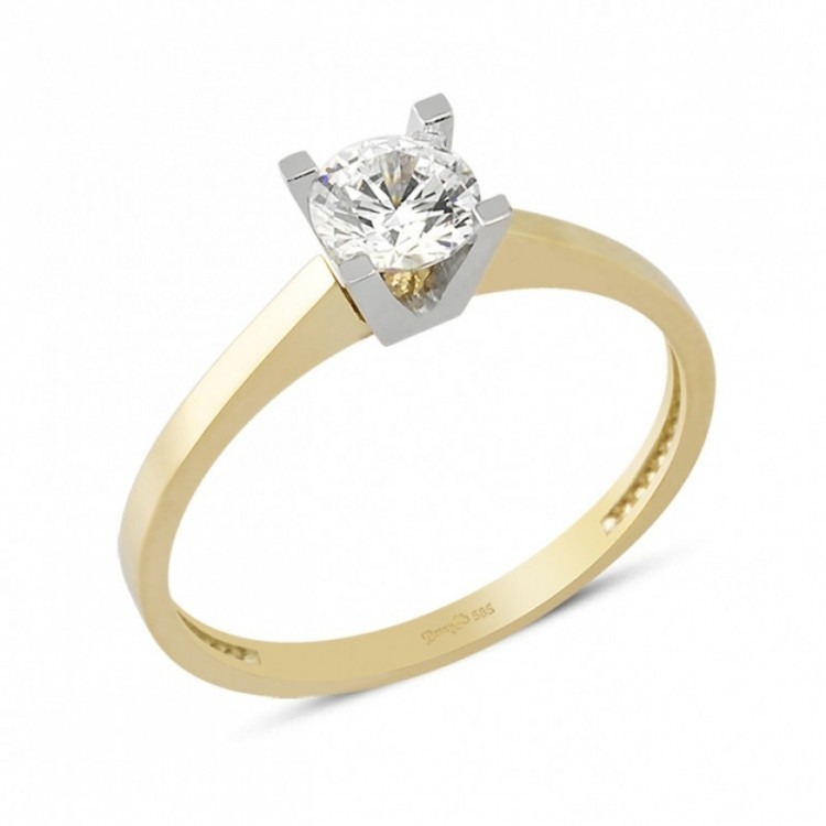 14 AYAR ALTIN TEKTAŞ YÜZÜK